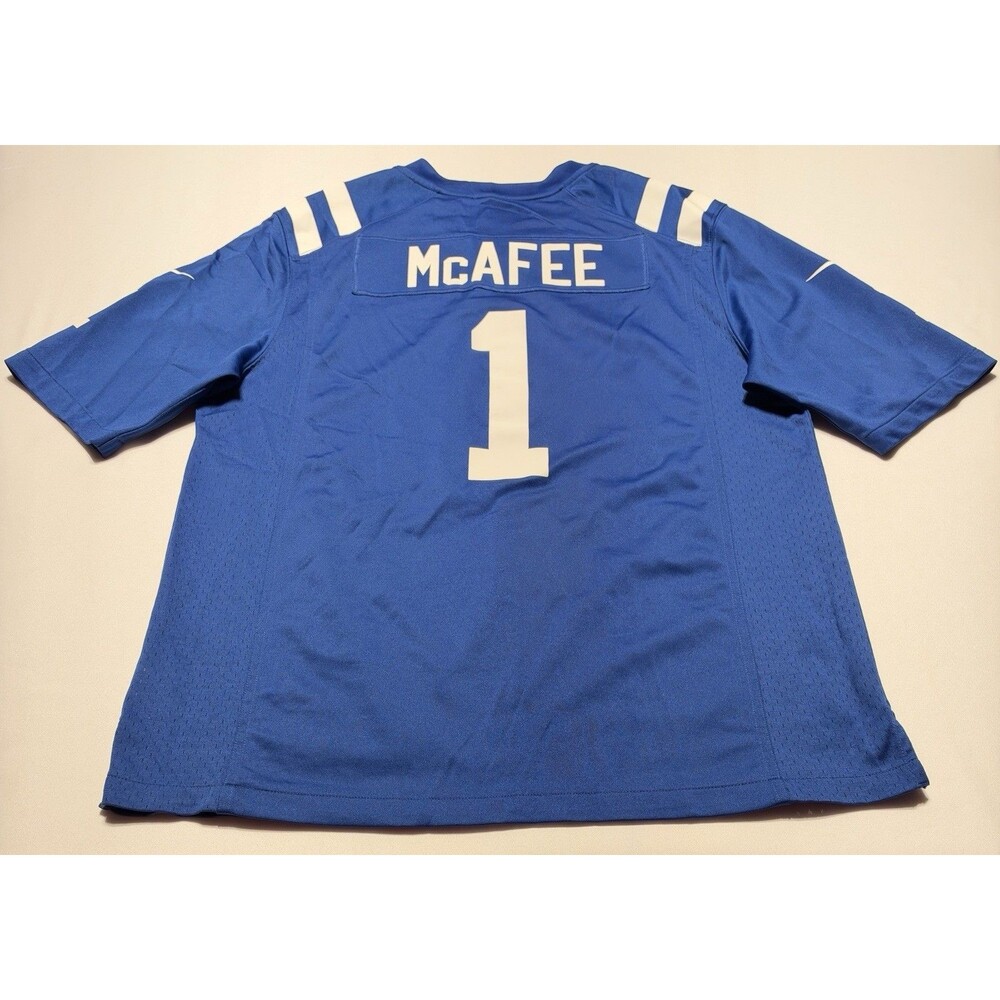 Pat McAfee #1 Indianapolis Colts Nike On Field NFL Jersey Mens Size Large Blue